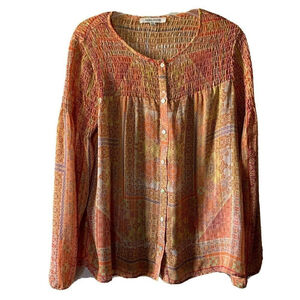 rose olive blouse balloon sleeve Size small